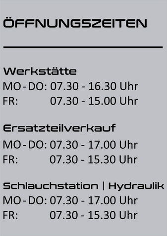 Öffnungszeitentafel